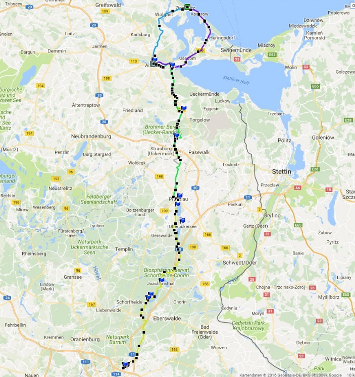 Berlin - Usedom Route